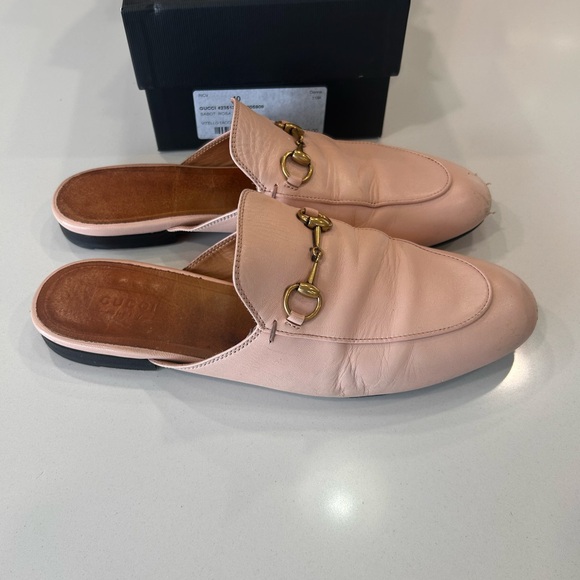 Gucci Pale Pink Leather Horsebit Backless Mules - Picture 2 of 5